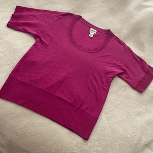 Chico’s Fuchsia Short Sleeve Sweater size 0